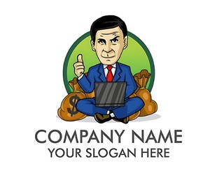 商务男士卡通形象标志