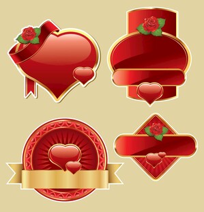 红色爱心装饰图标集合