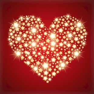 红心闪耀星星点点爱意浓