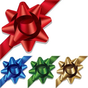 多彩蝴蝶结装饰素材