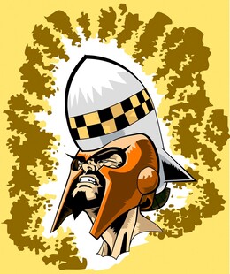 复古风格武士头像插画