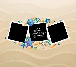 夏日花卉相框装饰图案