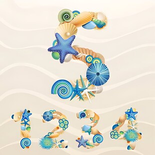 海洋风数字装饰艺术造型