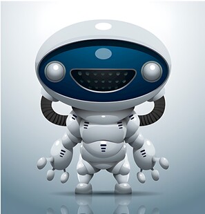 可爱白色机器人形象