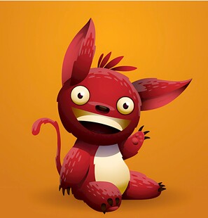 红色小精灵表情惊恐