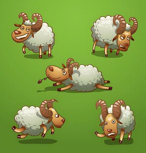 可爱搞笑的卡通绵羊形象