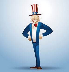 美国大叔形象玩偶