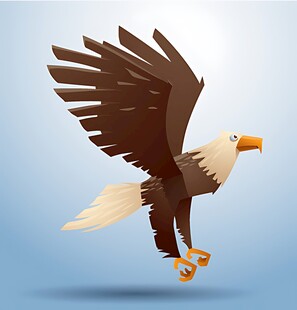 展翅翱翔的3D立体雄鹰