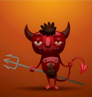可爱小恶魔手持三叉戟