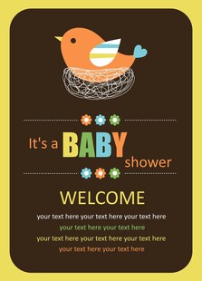 婴儿洗礼派对邀请卡片