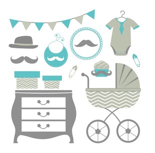 婴儿用品装饰图案集合