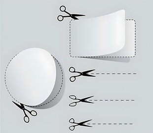 剪刀裁剪纸张创意设计图