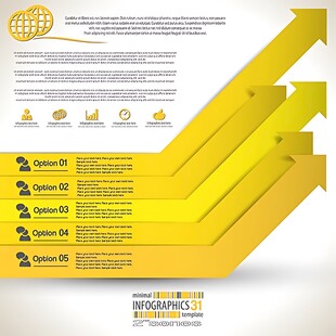黄色箭头商务信息图表