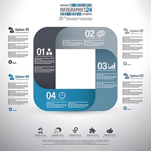四步骤环形信息图表
