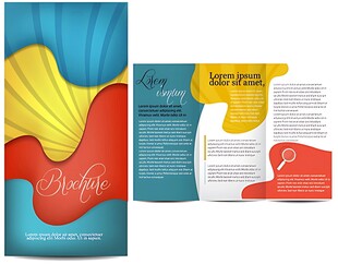 多彩双折页设计模板