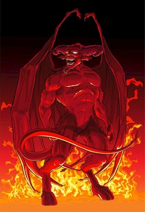 火焰中的恶魔形象