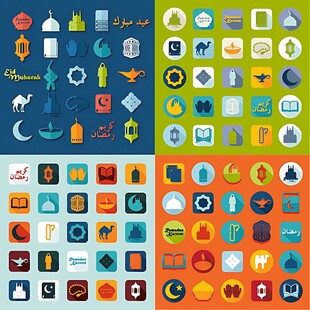 多彩扁平化图标集合