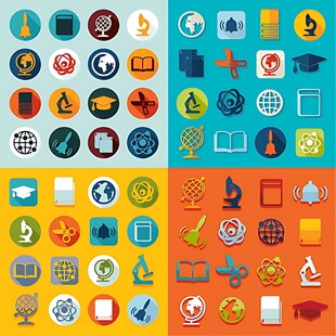 多彩图标集合创意元素满满