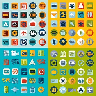 多彩几何图案图标背景图