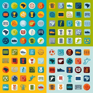 多彩扁平化图标集合