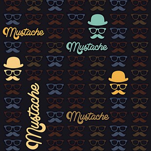 复古风胡子帽子图案设计
