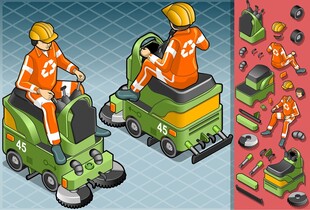 卡通人物骑乘酷炫车辆