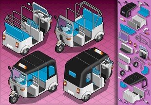 电动三轮车多角度展示图