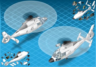 双直升机作战场景模拟图