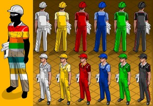 多样色彩的人偶服装展示