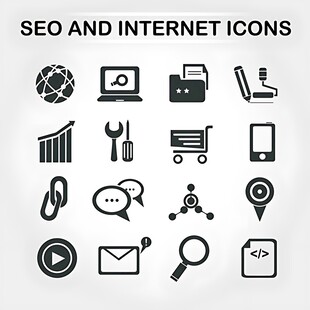 互联网与SEO图标集合