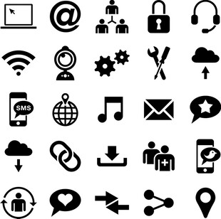 多样网络与通信图标集合