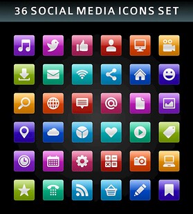 多彩社交媒体图标集合