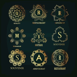 奢华金色字母标志设计