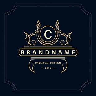 奢华金色字母C品牌标志