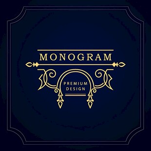 优雅复古字母组合标志设计