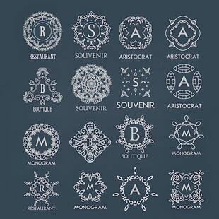 精美复古字母装饰图案集