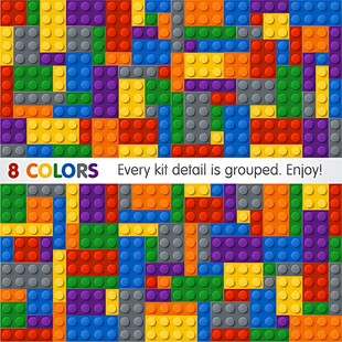 多彩积木块图案