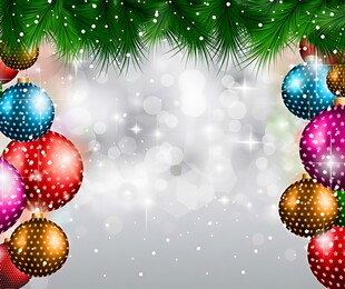 圣诞彩球装点节日氛围