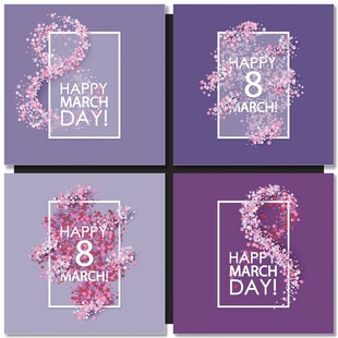 紫色系8周年庆装饰图案