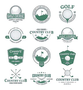 高尔夫乡村俱乐部标志集合