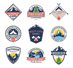 户外探险主题标志设计集合