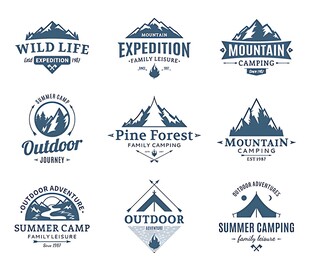 户外探险标志设计集合