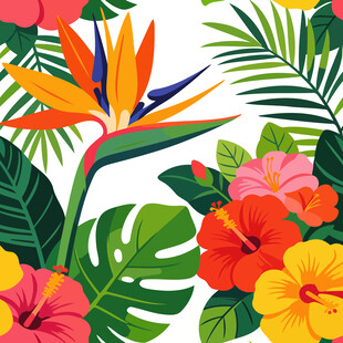 热带花卉植物装饰