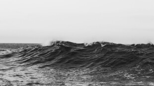 黑白海浪景观