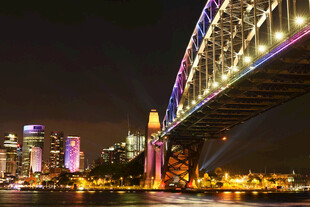 悉尼港湾大桥夜景璀璨