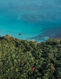 俯瞰碧海与葱郁山林