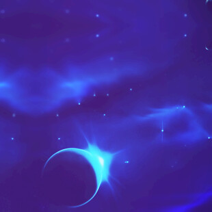 梦幻星空下的神秘月牙