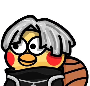 ikun卡通白发角色形象 小鸡