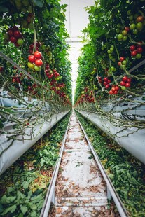 现代化温室蔬菜种植景观