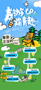 春游卡通风格清明踏青攻略